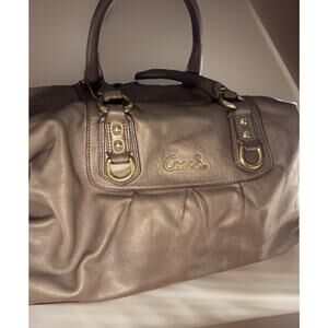 Y2K COACH Ashley Pleated Bronze Leather Shoulder Bag F15445